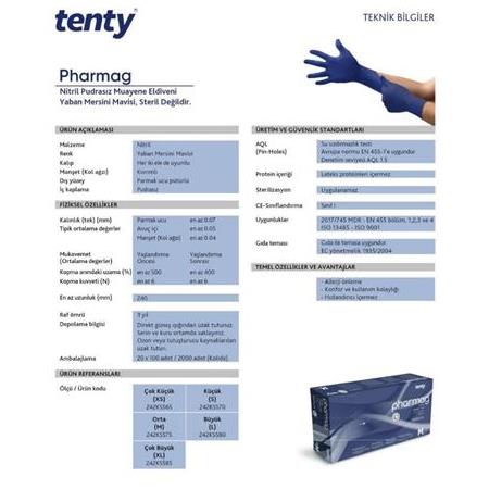 Tenty Pharmag Nitril Pudrasız Eldiven